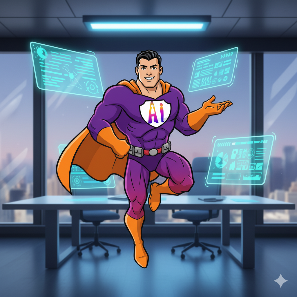 AI Hero with tech screens